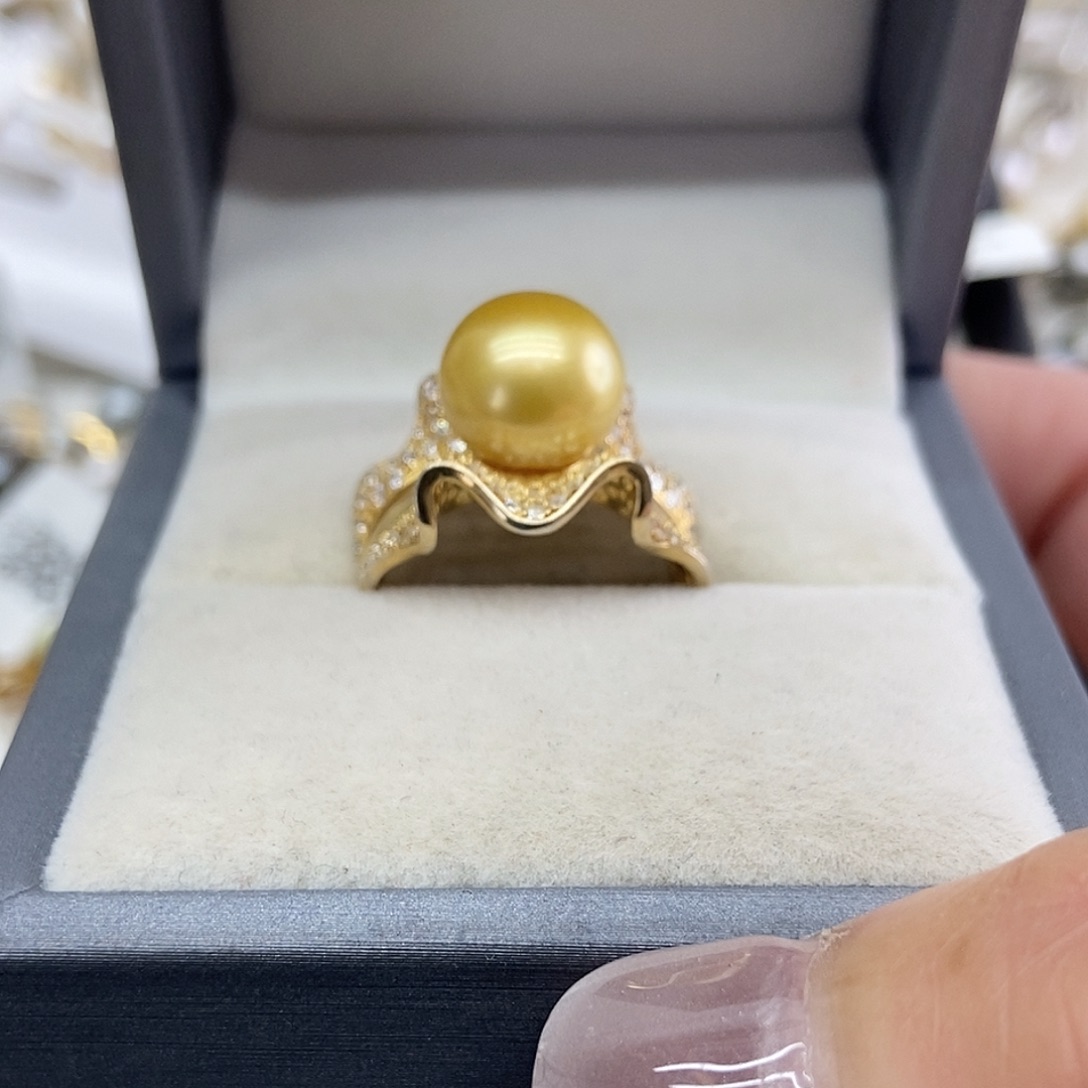 戒指银S925镶嵌海水珍珠