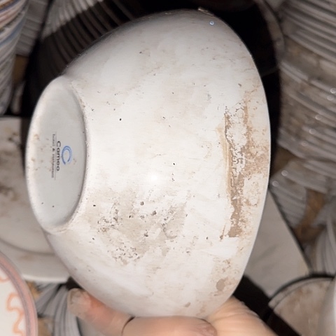 瓷片国营厂库存微瑕18.5cm元宝碗