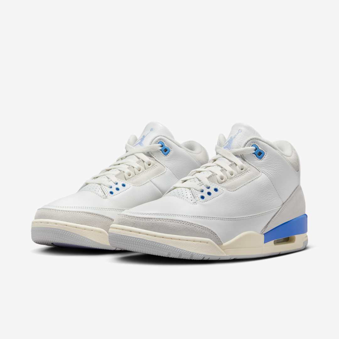 NIKE Air Jordan 3 Retro 复古中帮篮球鞋 白蓝 CT8532-101