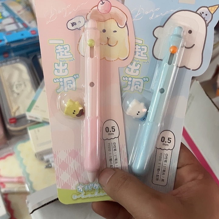 得力幽幽家族按动配饰笔2支随机