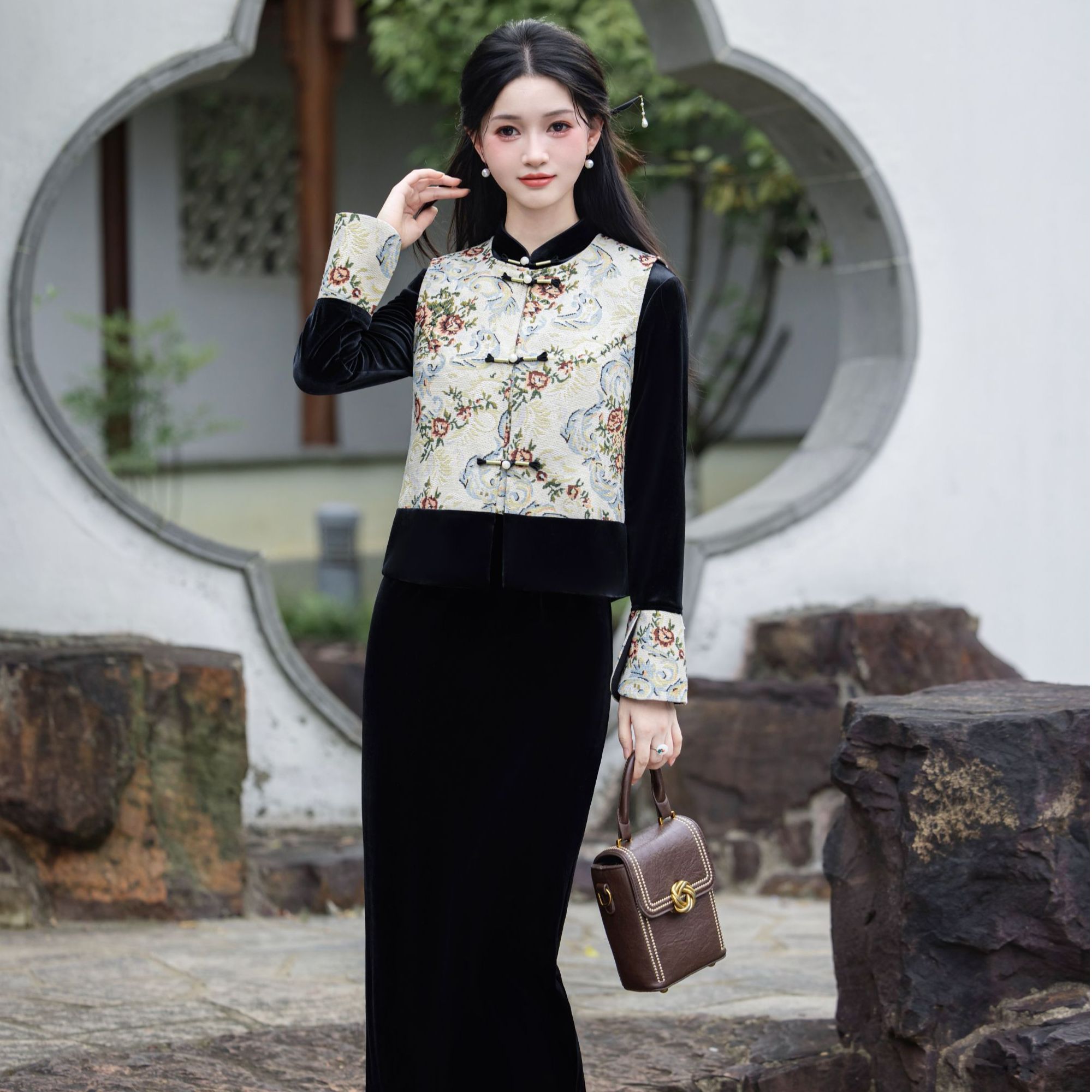 加绒加厚秋冬款新中式国风旗袍裙子爆款2025新款礼服连衣裙气质