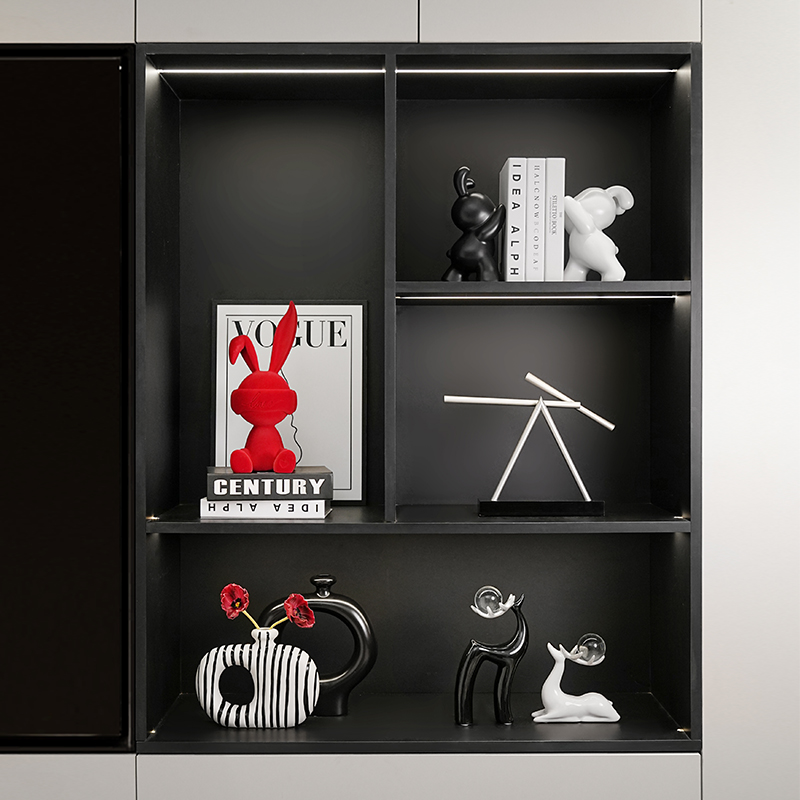 贝汉美轻奢永动仪水晶鹿花瓶酒柜客厅电视柜家居摆件乔迁新居礼品