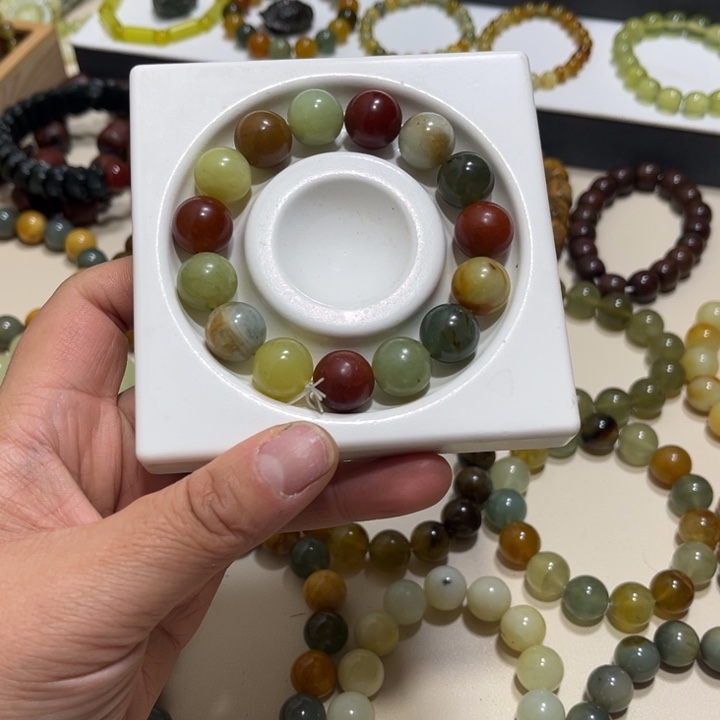 蛇纹石玉未镶嵌手链卡14