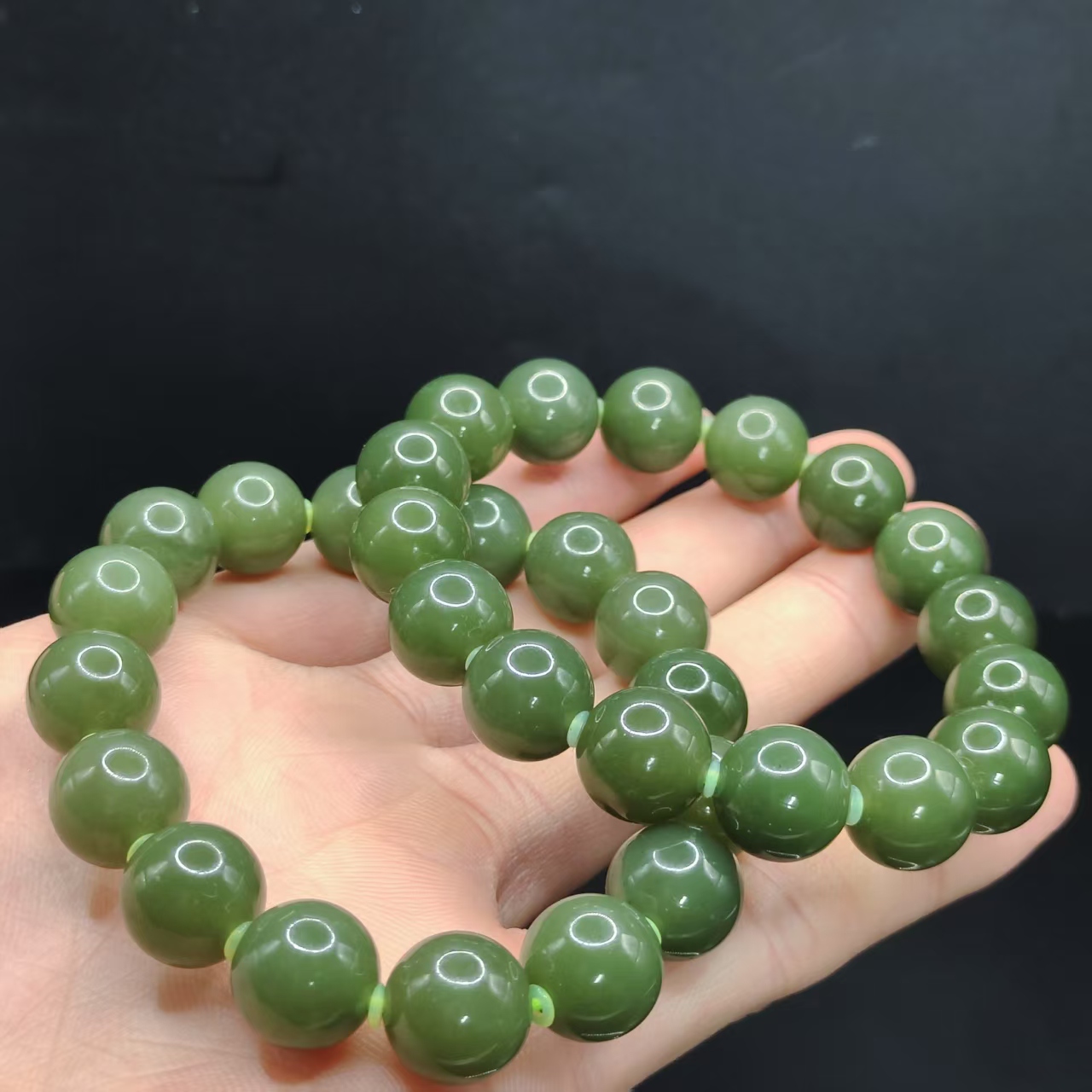 【龙龙严选】和田玉单圈手串 X1【多样性发其一】约12mm+