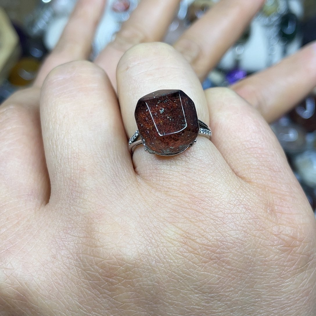 【闪购商品】银S925镶嵌珠宝半成品水晶阿****戒指