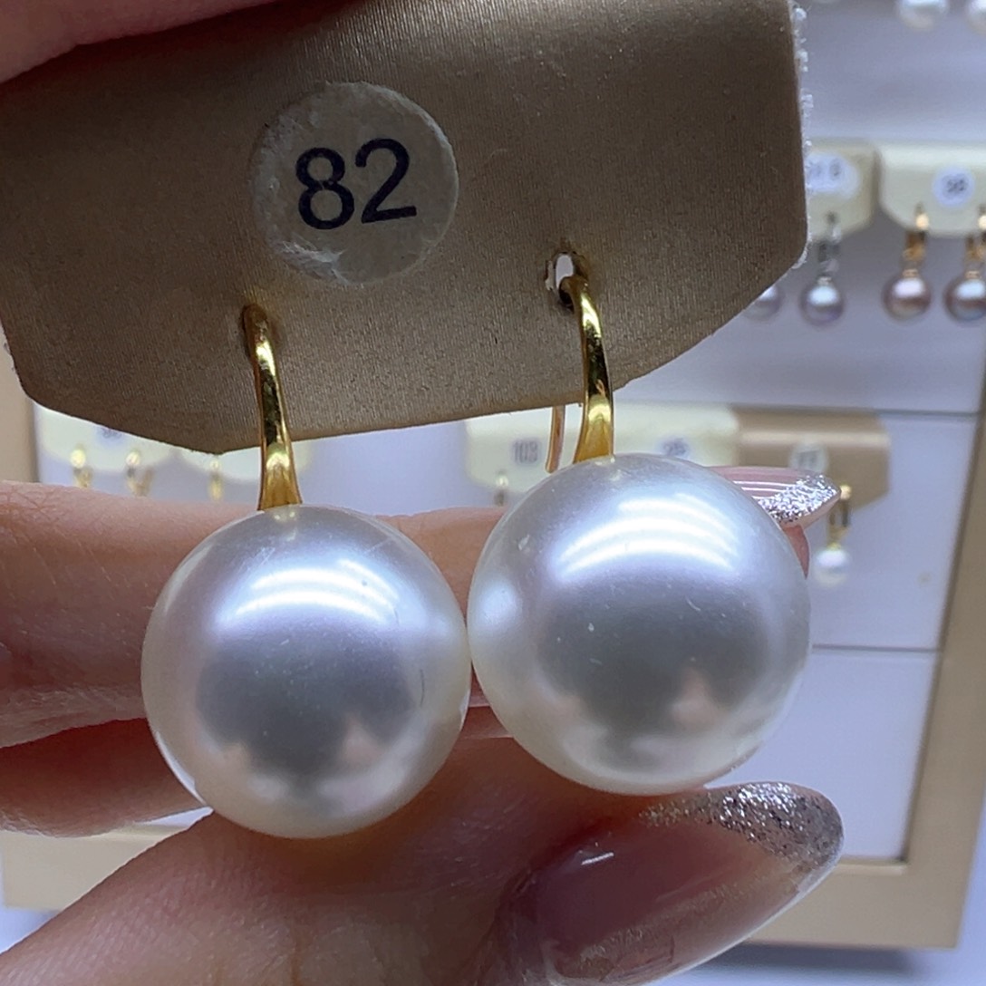 银S925镶嵌淡水珍珠耳饰