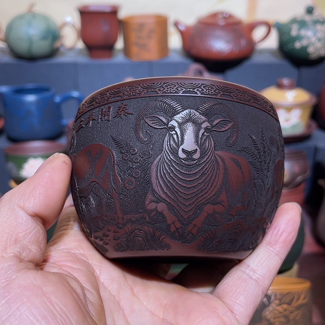 原矿紫砂手工主人杯 