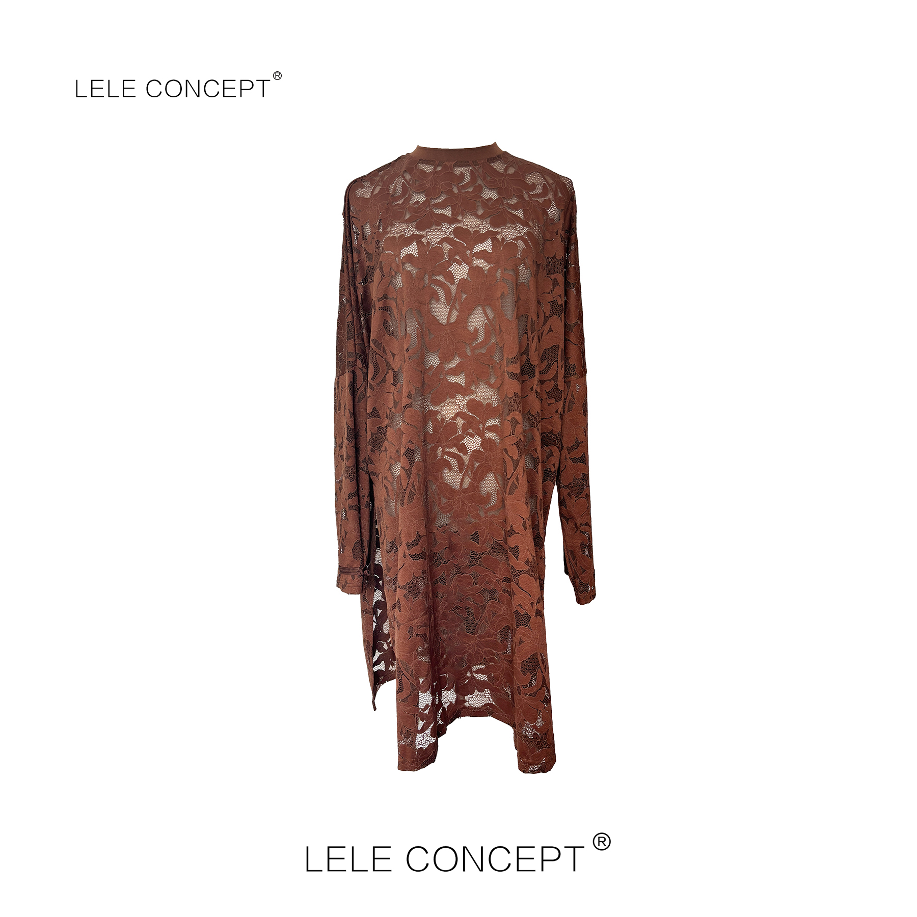 LELE CONCEPT丨【如一】法式轻奢设计师款开衩蕾丝长衫FS25C0105W