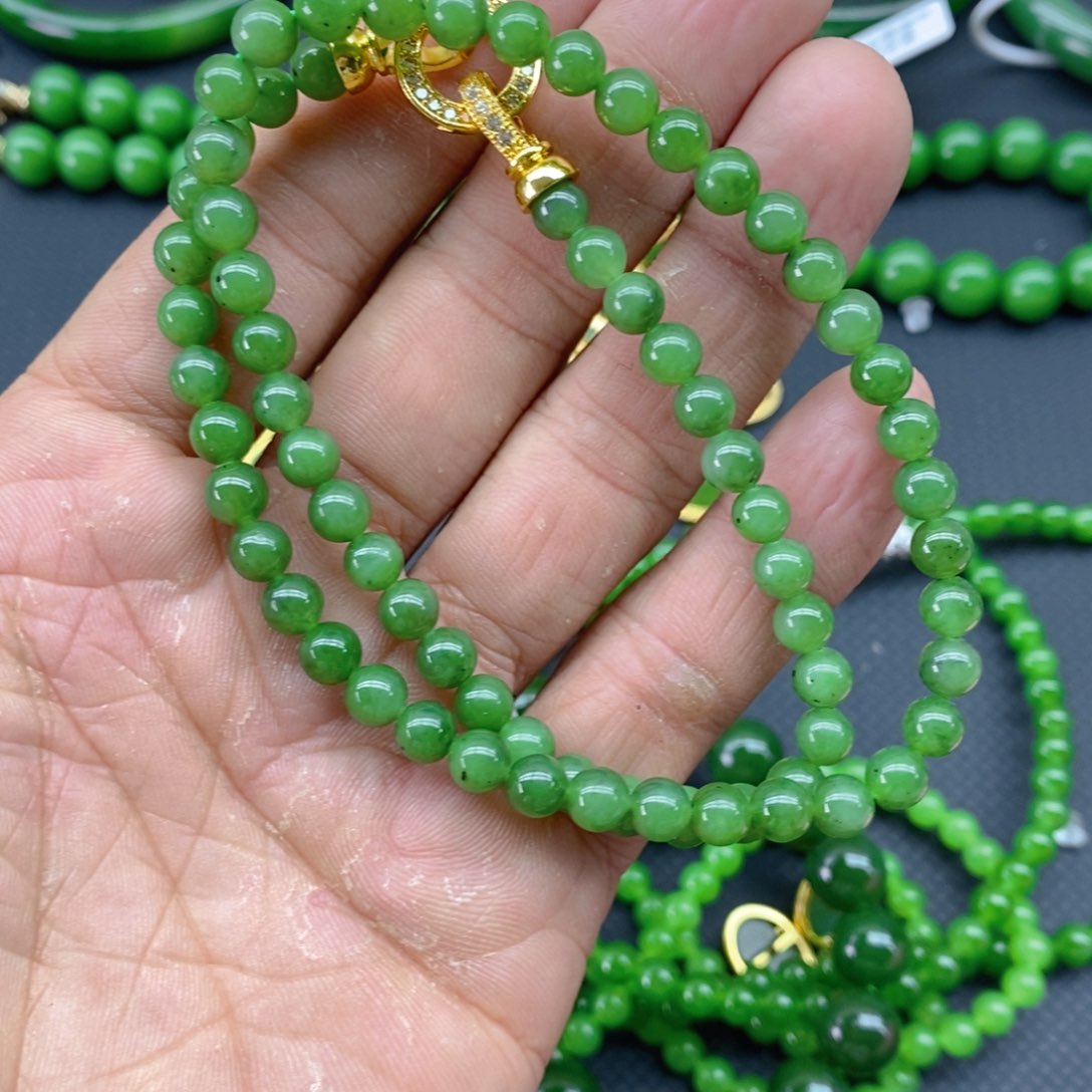 和田玉（碧玉）耳饰银S925镶嵌