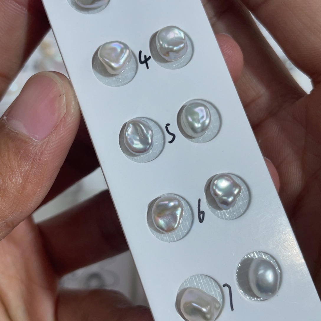 淡水珍珠耳饰银S925镶嵌多样性发一