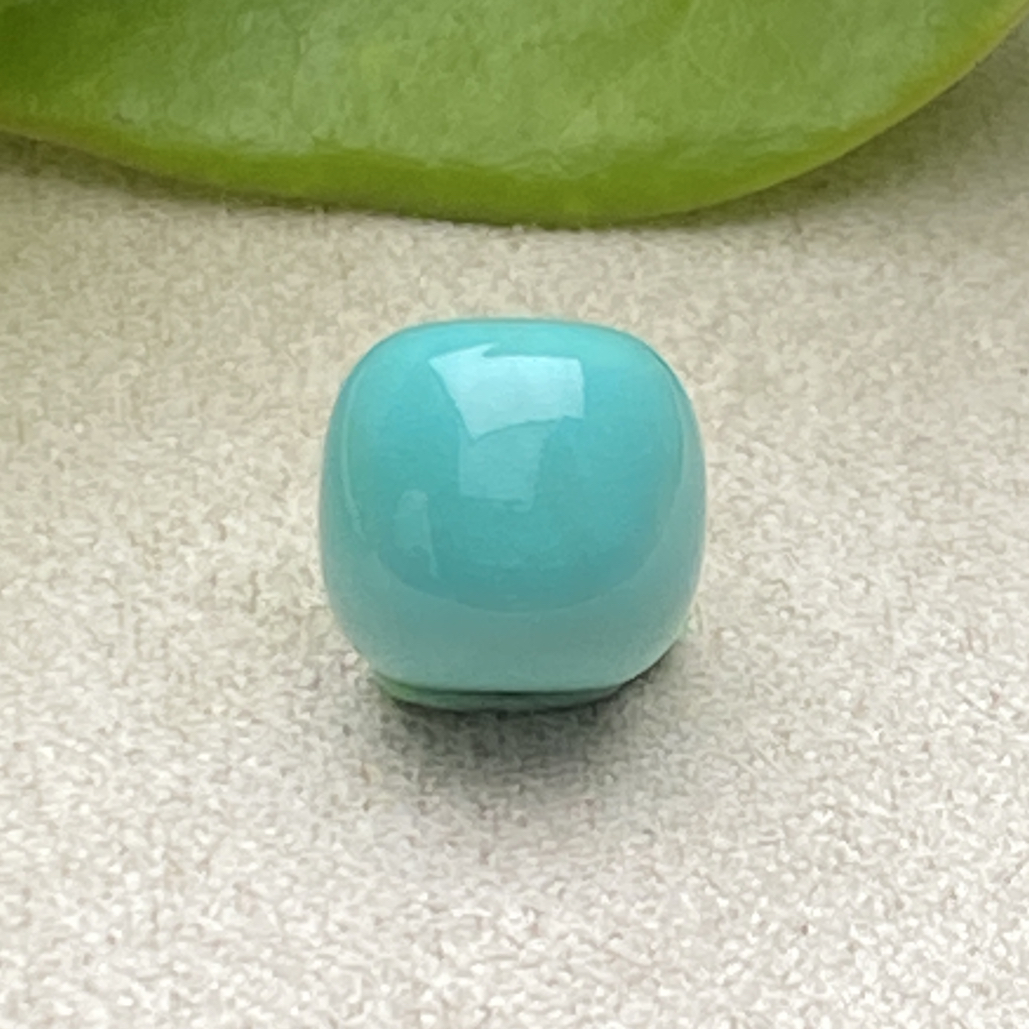 湖北十堰纯天然原矿绿松石精品老型配饰配珠无优化8.2*7.7mm