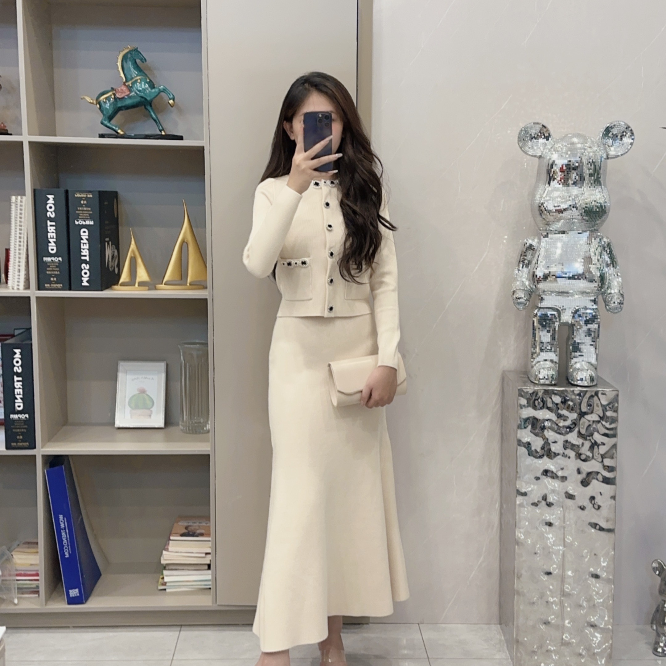 25150/25151新中式显瘦高腰直筒时尚休闲条纹宽松短袖针织套装