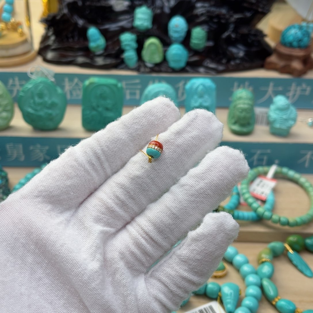 绿松石尺寸6mm未镶嵌猫*塞