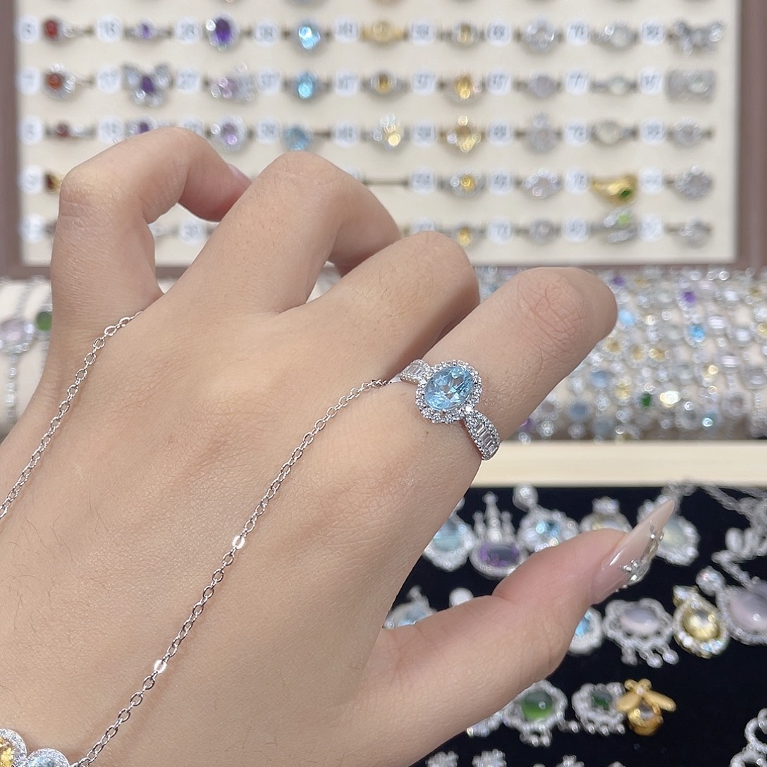 N***a托帕石戒指银S925镶嵌