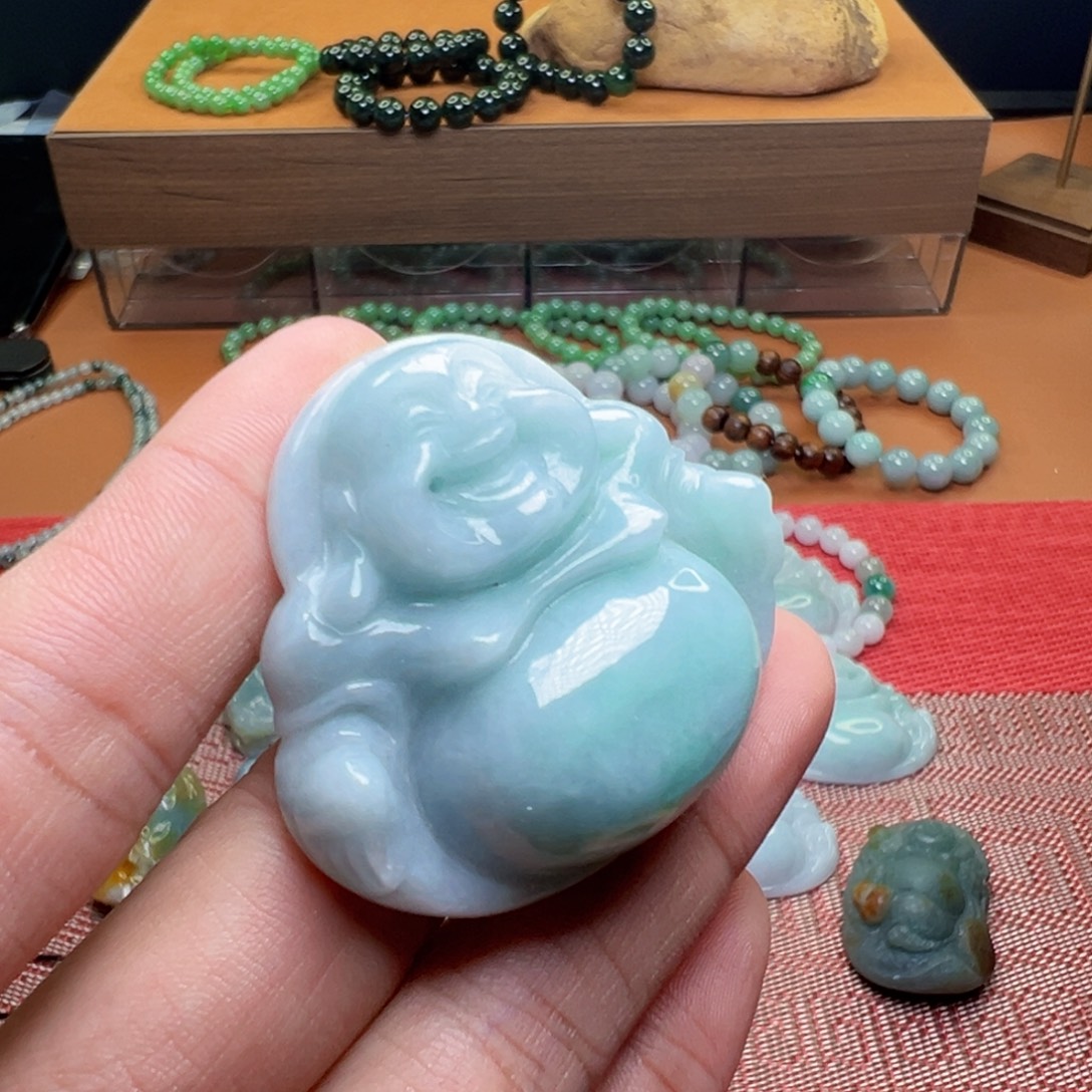 翡翠未镶嵌颈饰翡翠挂件佛公