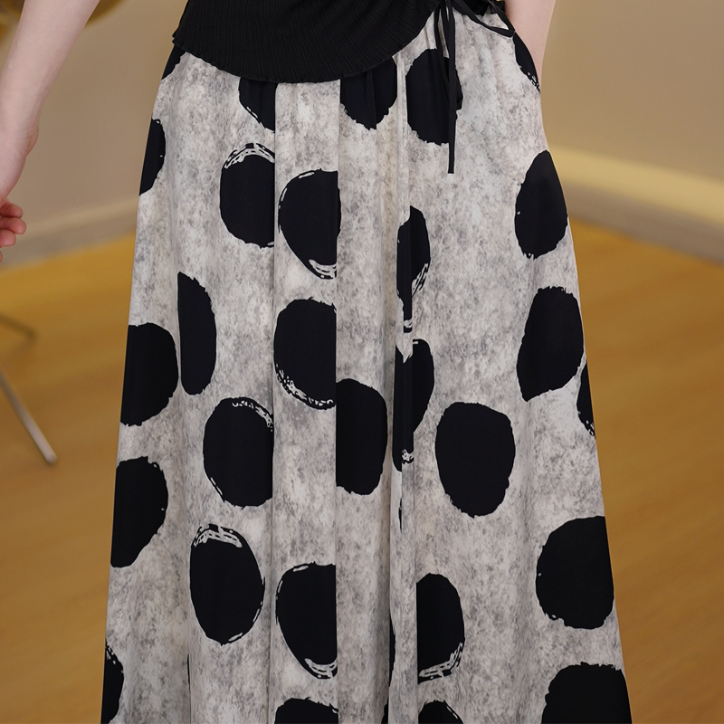 2025新款时尚气质半身裙女春夏季中长款显瘦百搭印花A字裙子