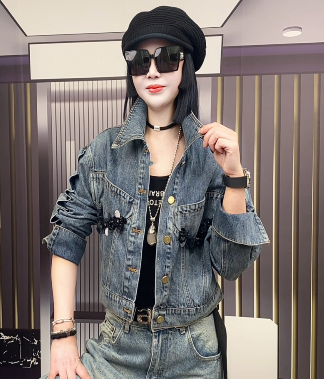 阿珍服饰店 新款时尚百搭牛仔外套#00041
