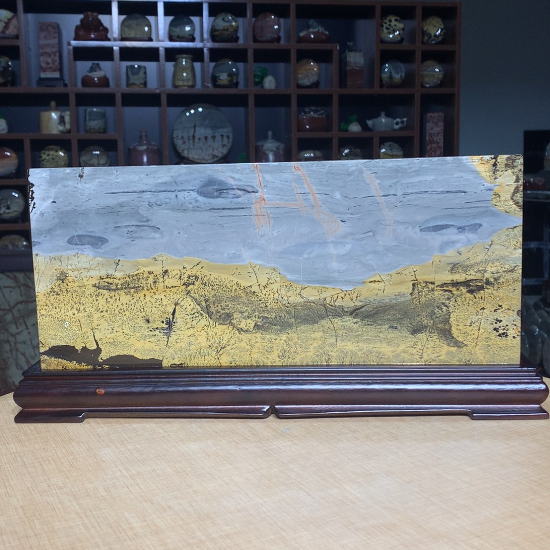 ，广西国画石摆件，收藏观赏