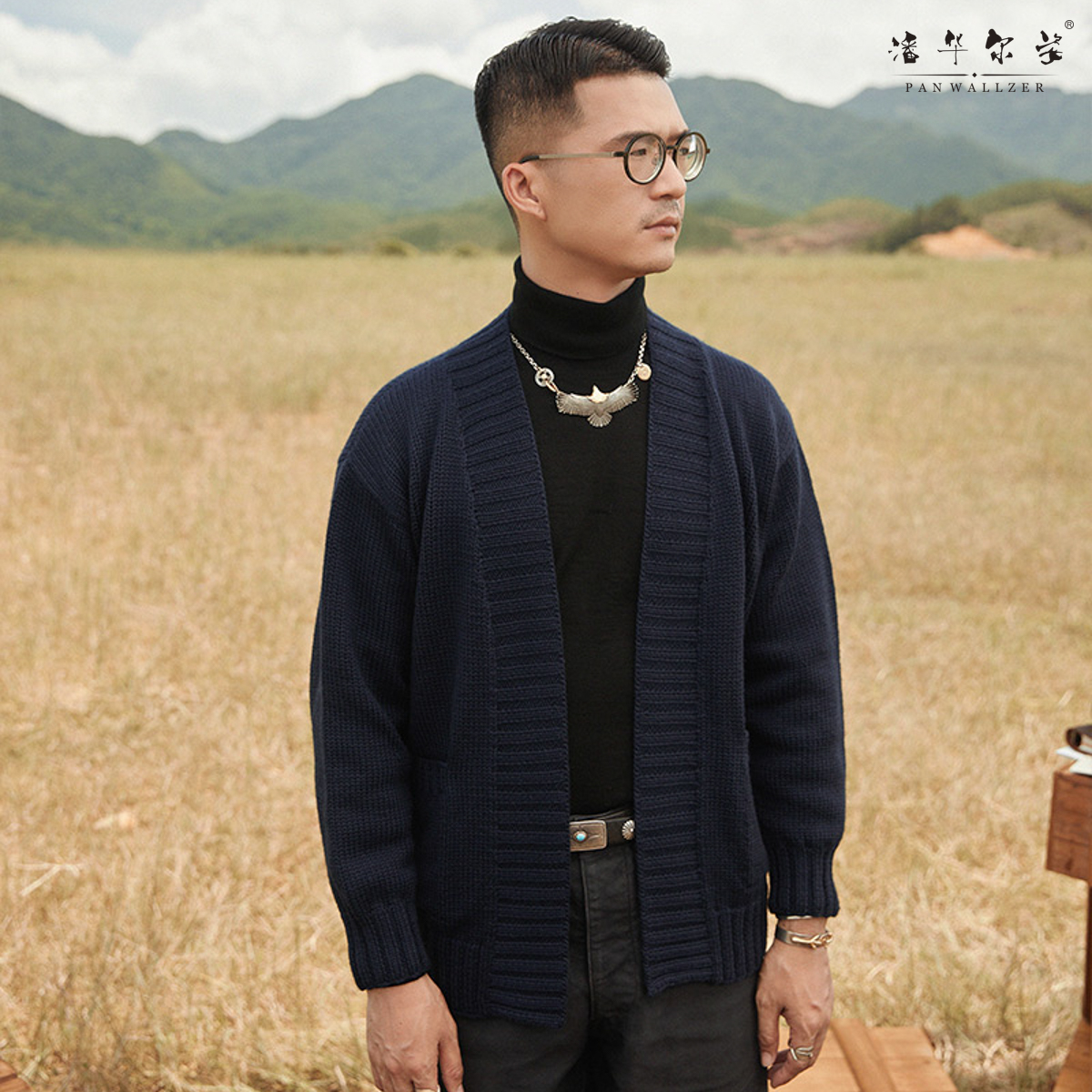 毛衣小哥手工毛衣高端定制原创设计开衫平针男装简约宽松秋冬外套
