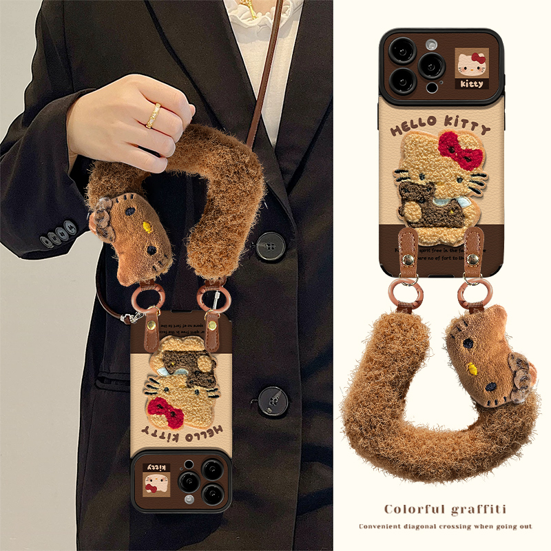 斜跨kt贴件适用苹果17华为VIVO/OPPO小米iPhone16视窗贴皮手机壳