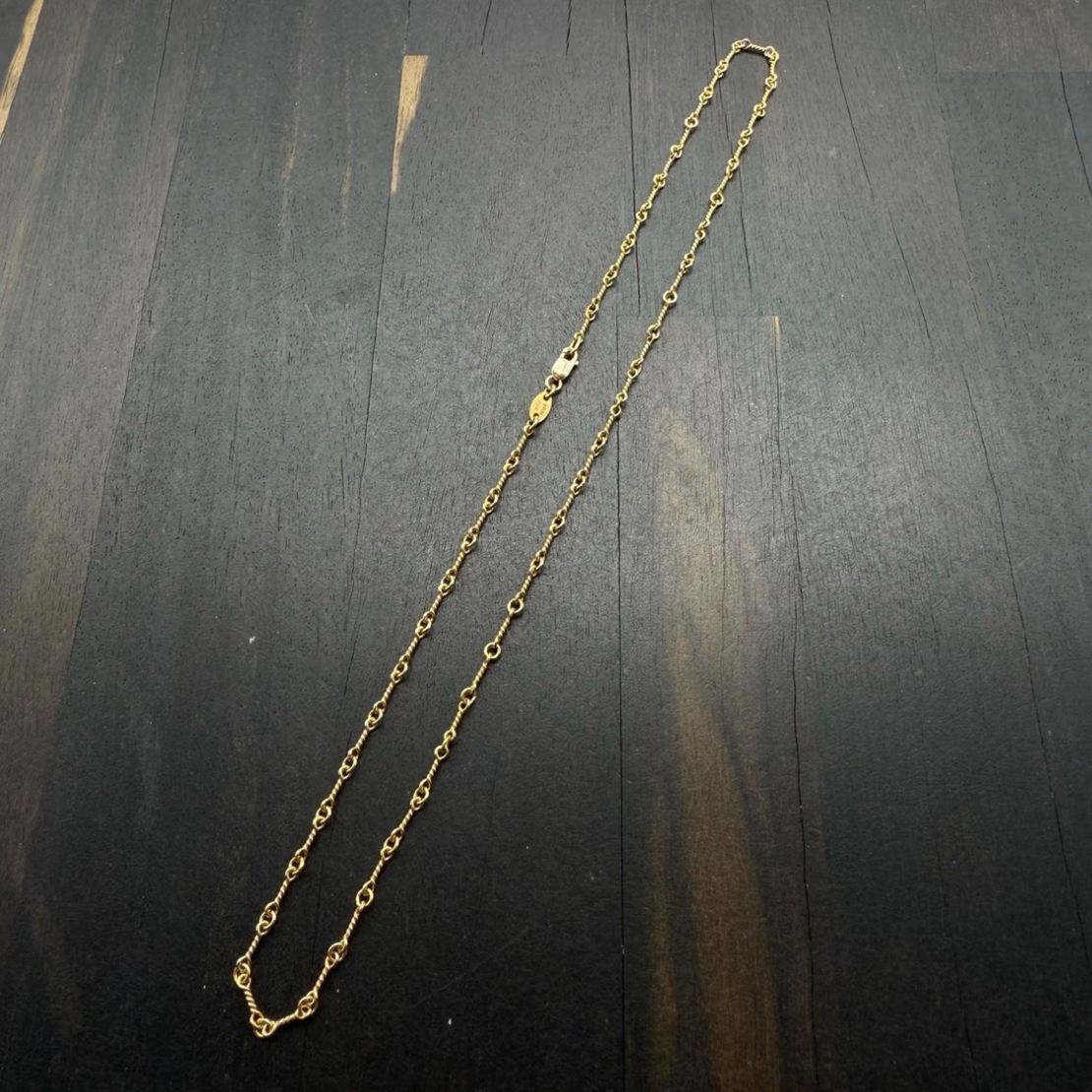 坠链均925银 克罗心项链单链子竹节链金色白银色单链子百搭单戴