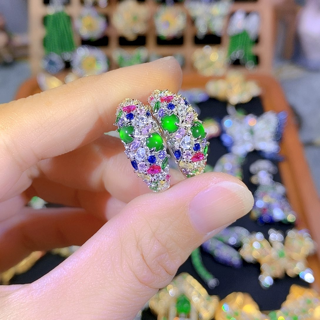 吊坠(不含链)银S925镶嵌翡翠