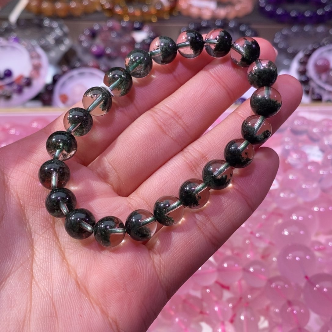 水晶手串未镶嵌陈****?绿幽灵9+