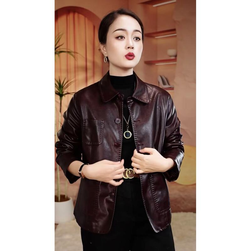 高级感时尚奢侈加厚进口绵羊皮皮衣外套女2024秋冬新款短款韩版宽