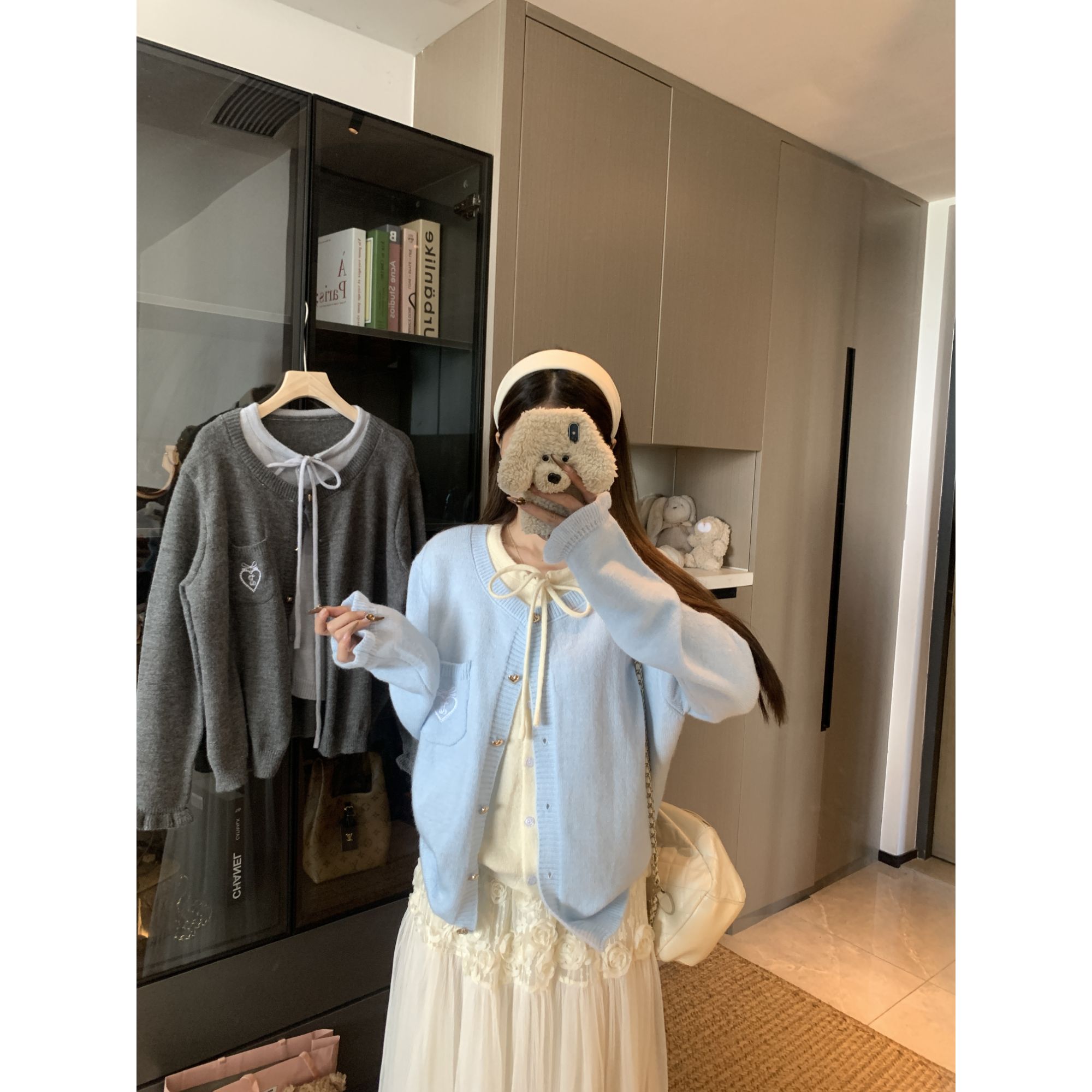 新款气质大码通用装胖mm2025初秋通用百搭灰色学院风针织百搭长袖