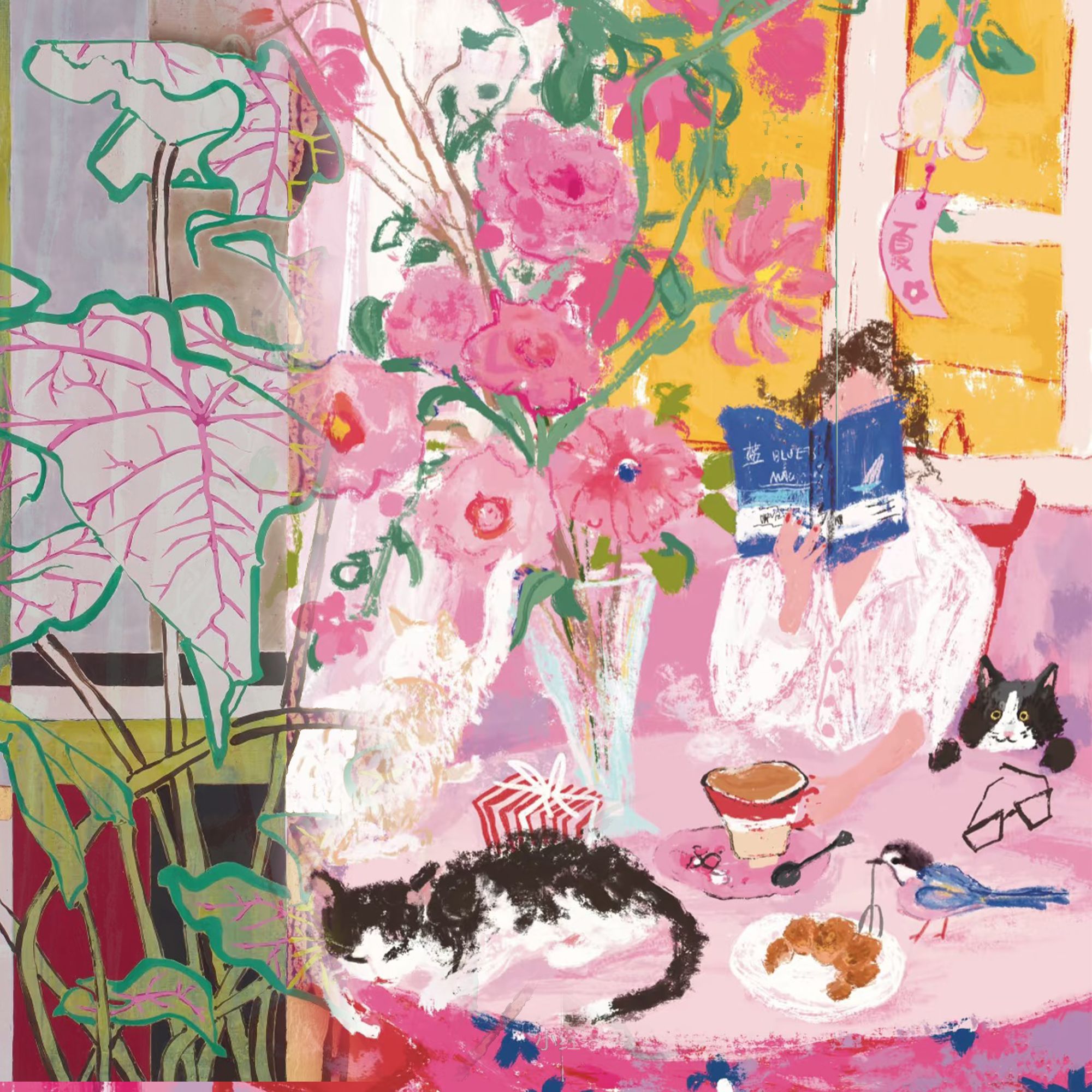 【1112专款】SJ0206【新号专属】桑蚕丝方巾--夏日午后（65*65）