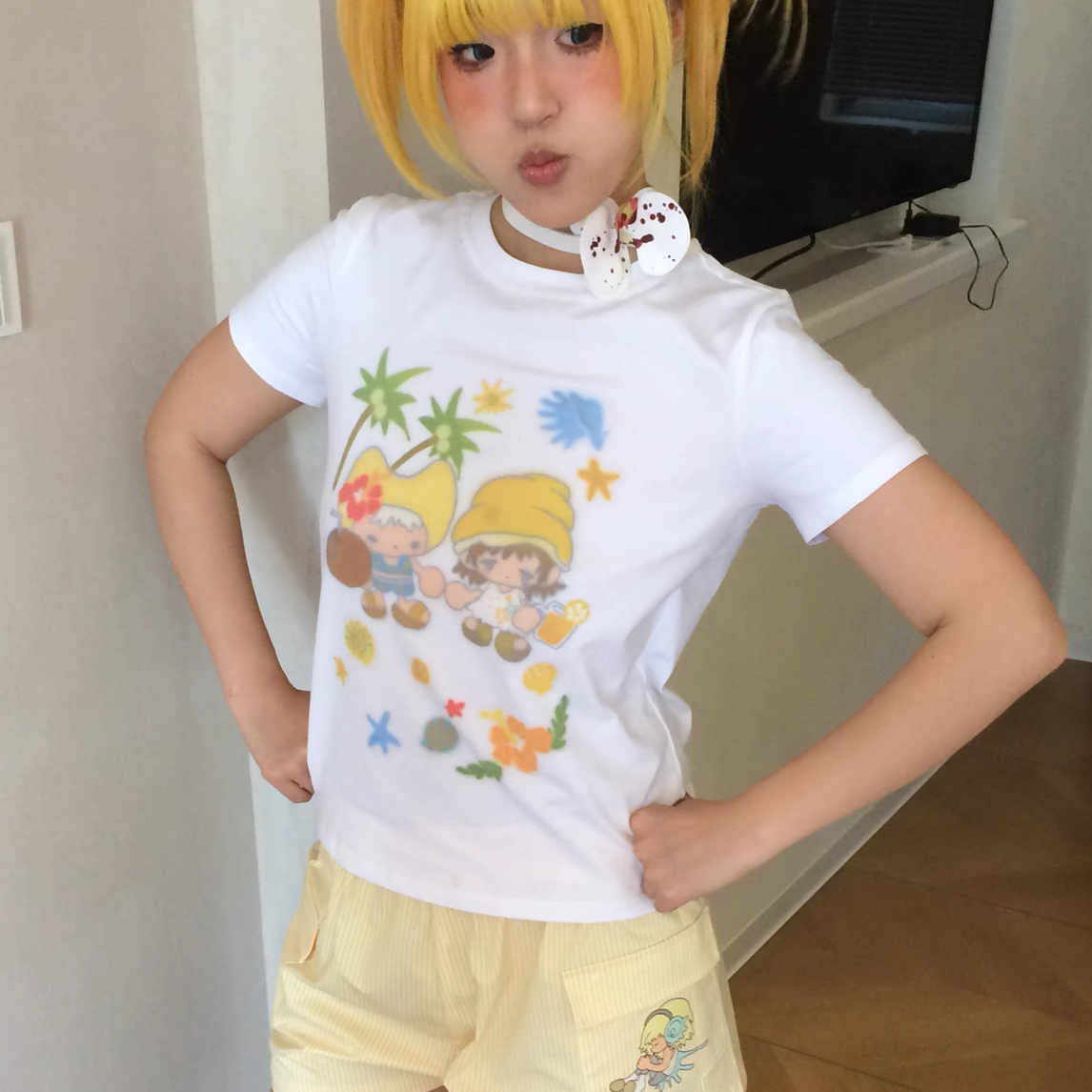 沙滩女孩可爱短袖