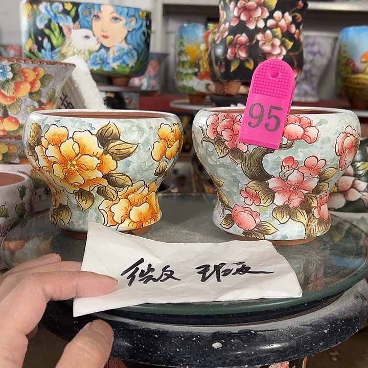 满38包邮 景德镇幸运花盆