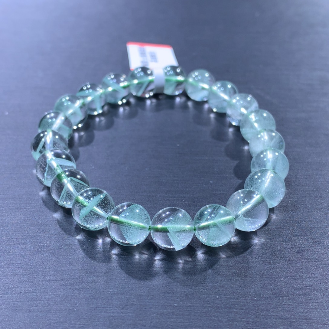 水晶未镶嵌手链翠幽灵金字塔9mm