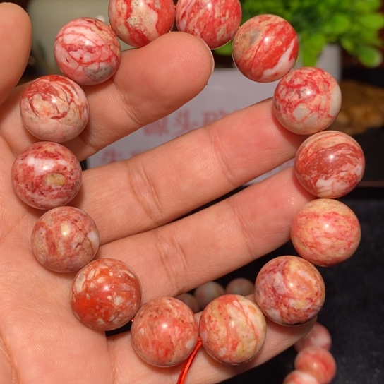好***己天然辰砂原石手串
