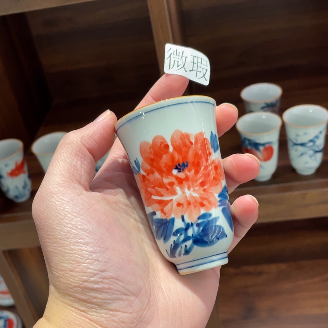 釉下手绘茶具微瑕