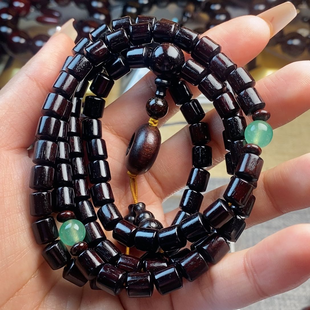 檀香紫檀（小叶紫檀）7*8桶珠diy