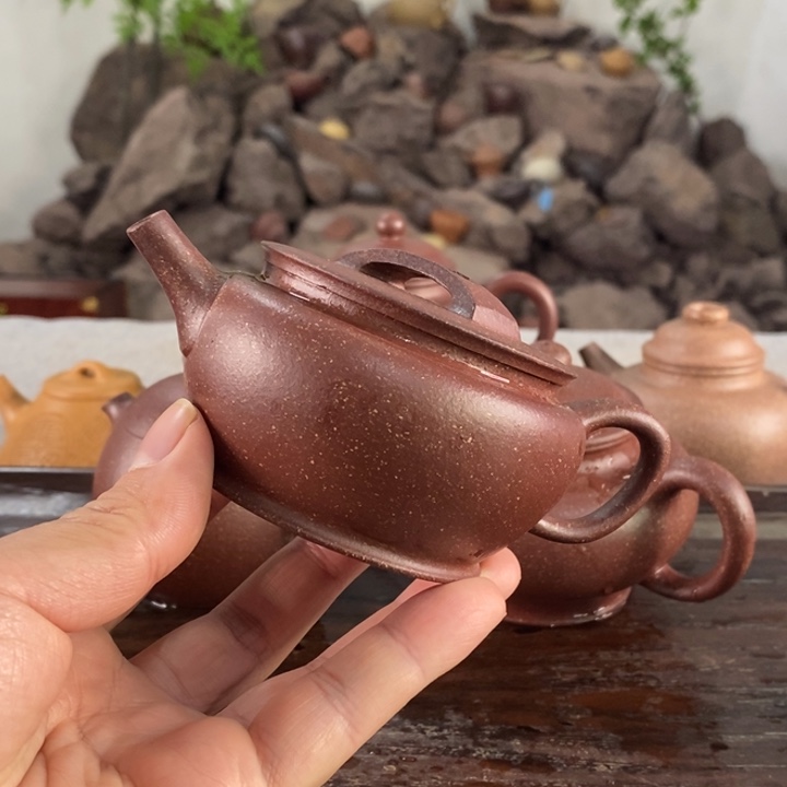 紫砂茶壶桃花泥微微瑕170容量