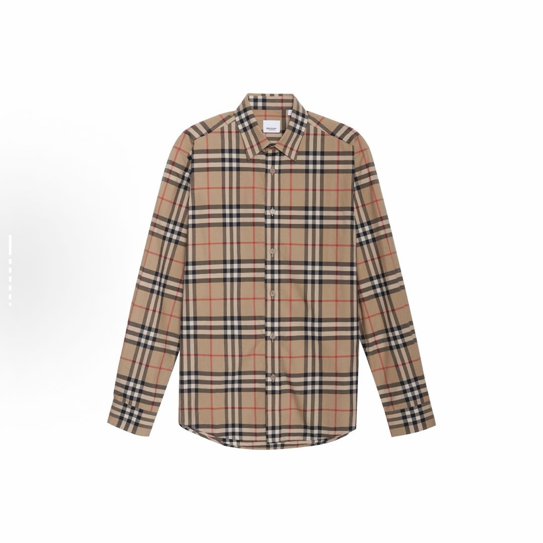 未使用 BURBERRY/博柏利  格纹长袖格子拼色衬衫 bm