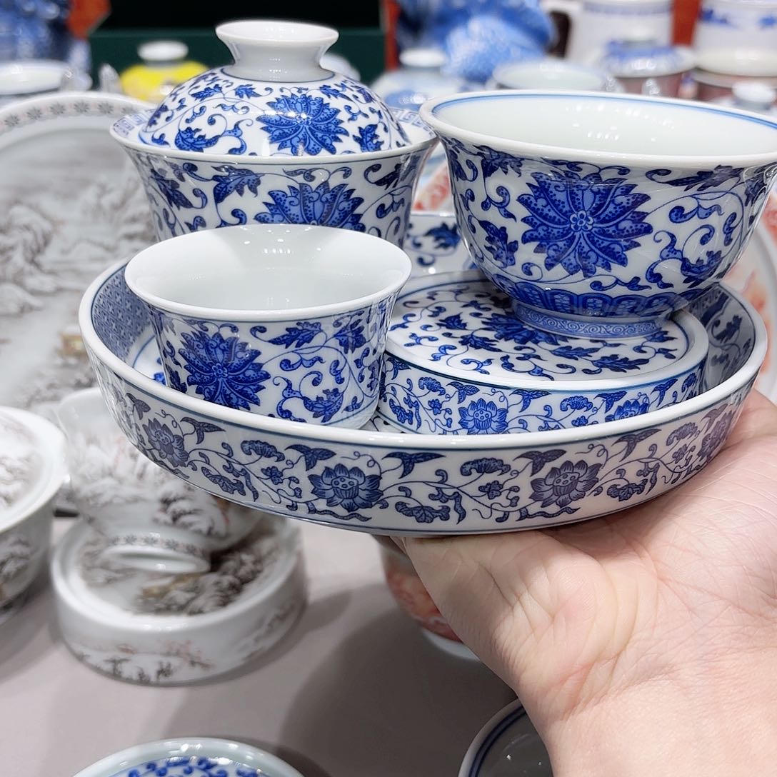 盖碗景德镇高温茶具