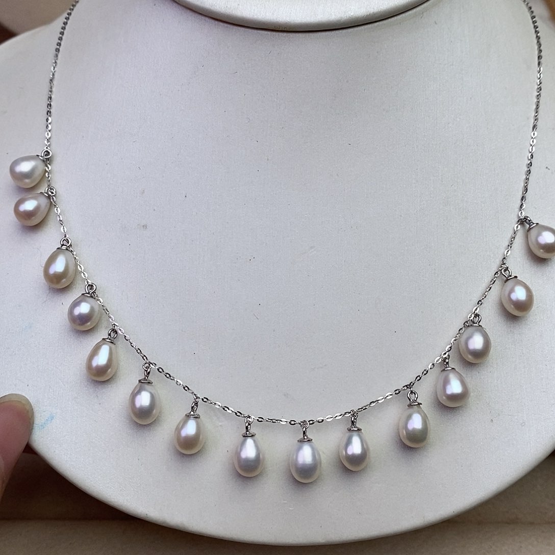 淡水珍珠颈饰银S925镶嵌