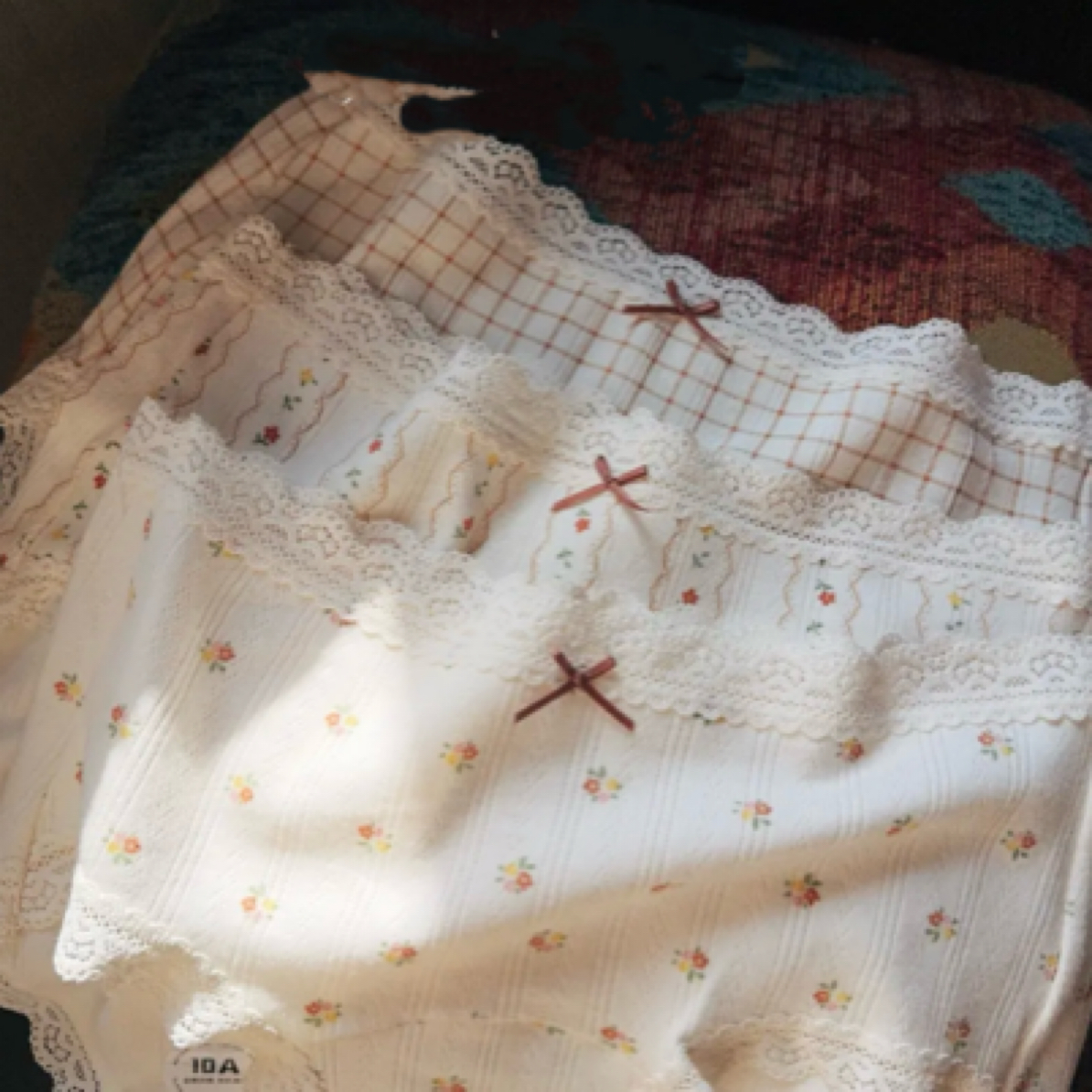 软绵绵奶呼呼全裤10A抑菌棉碎花奶油裤加长底裆女内裤透气A类9250