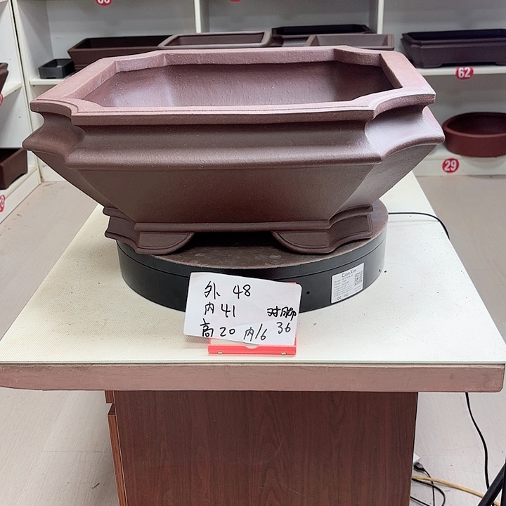 紫砂花盆切角大四方