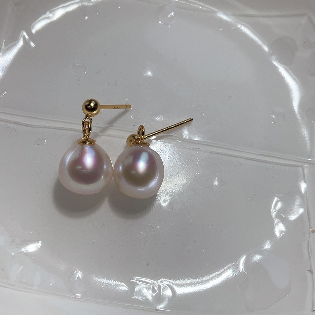 淡水珍珠耳饰银S925镶嵌11