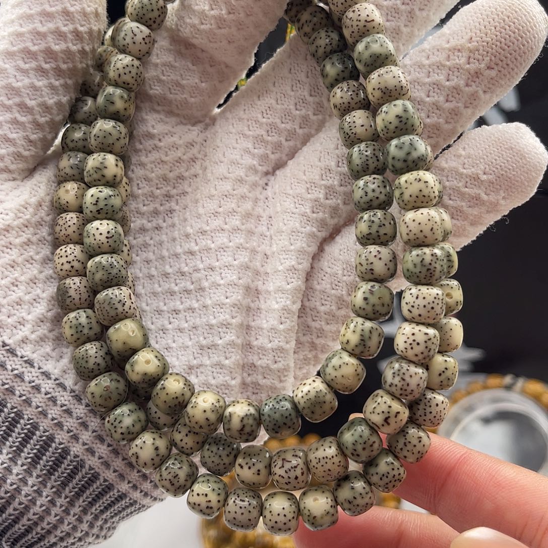 星月菩提手串石玉青花瓷8×7长串108