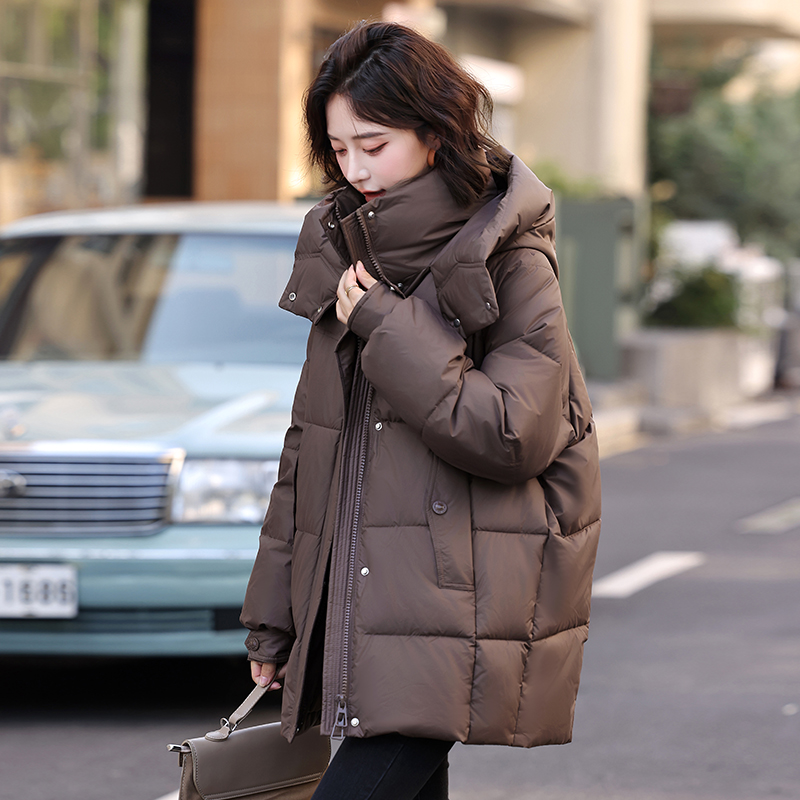 棉服中长款韩版新款2025棉袄连帽冬季宽松时尚加厚棉衣2920