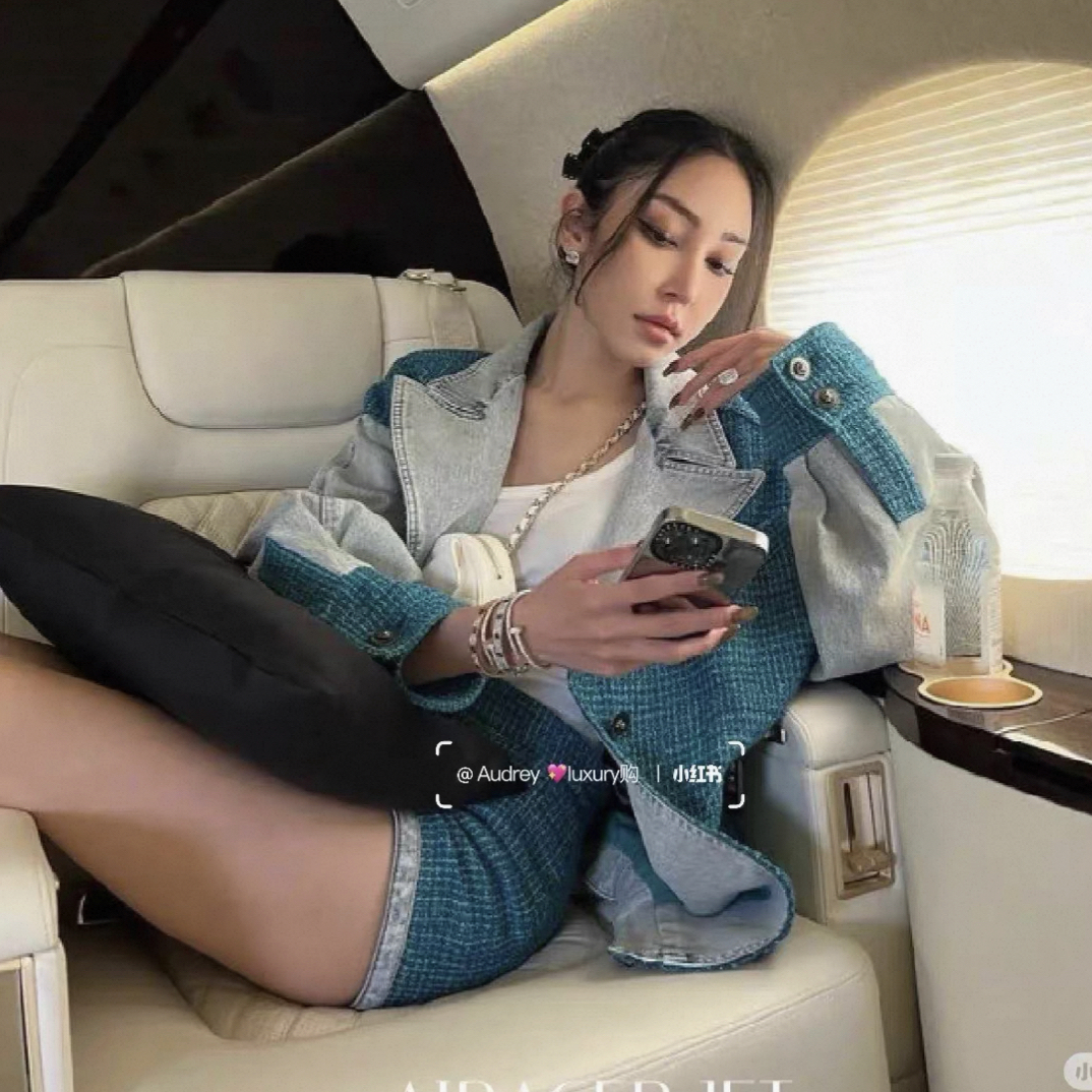 未使用 Chanel/香奈儿 香奈儿孔雀蓝外套36码GZ59小香风