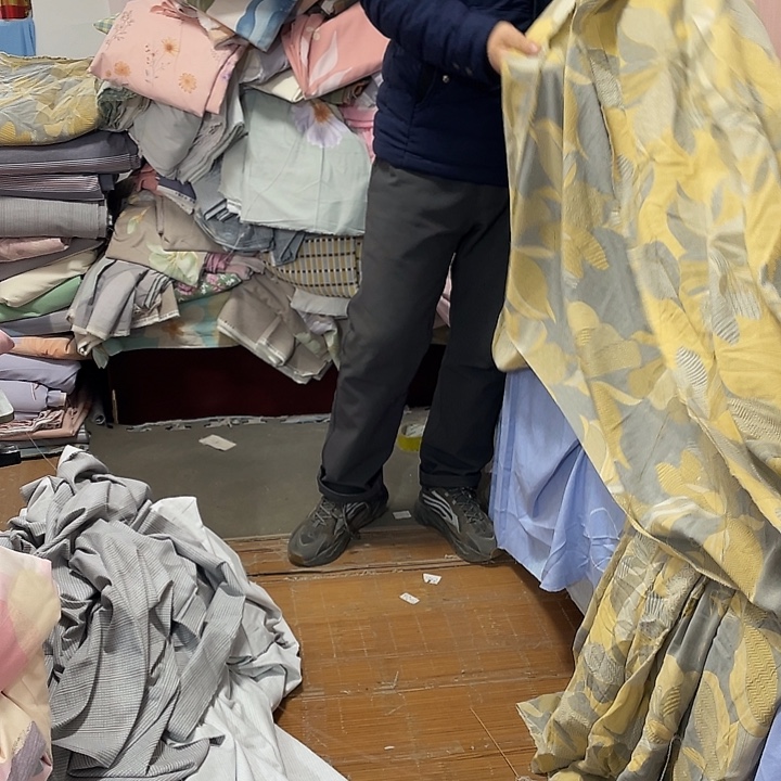 莫代尔纤维双层纱灰黄叶子5米