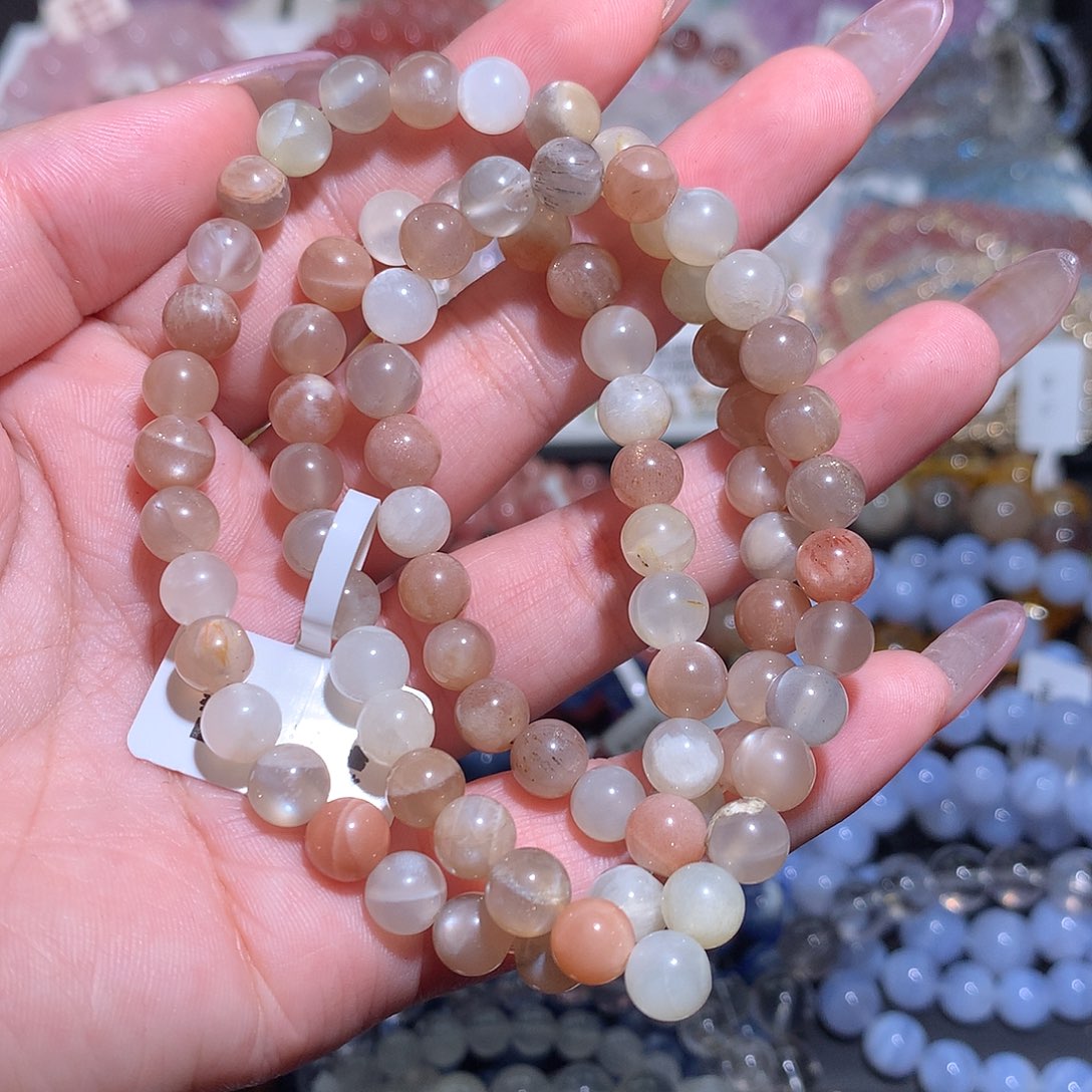 未镶嵌手链水晶彩月光骨干多圈7咪