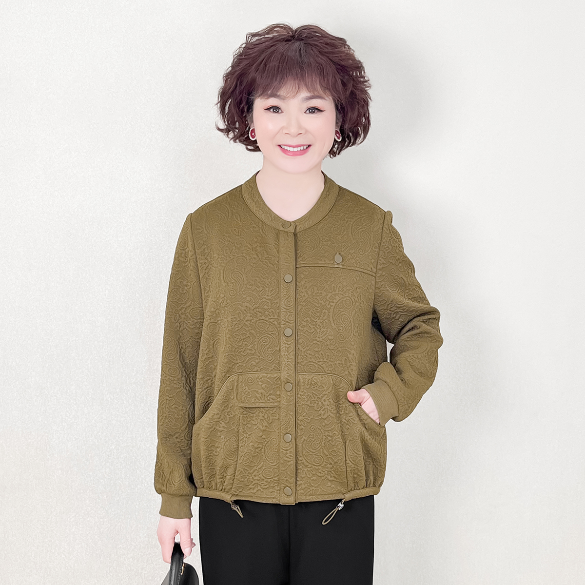妈妈装2025新款中老年女春季外套时尚休闲春秋季夹克大码长袖上衣