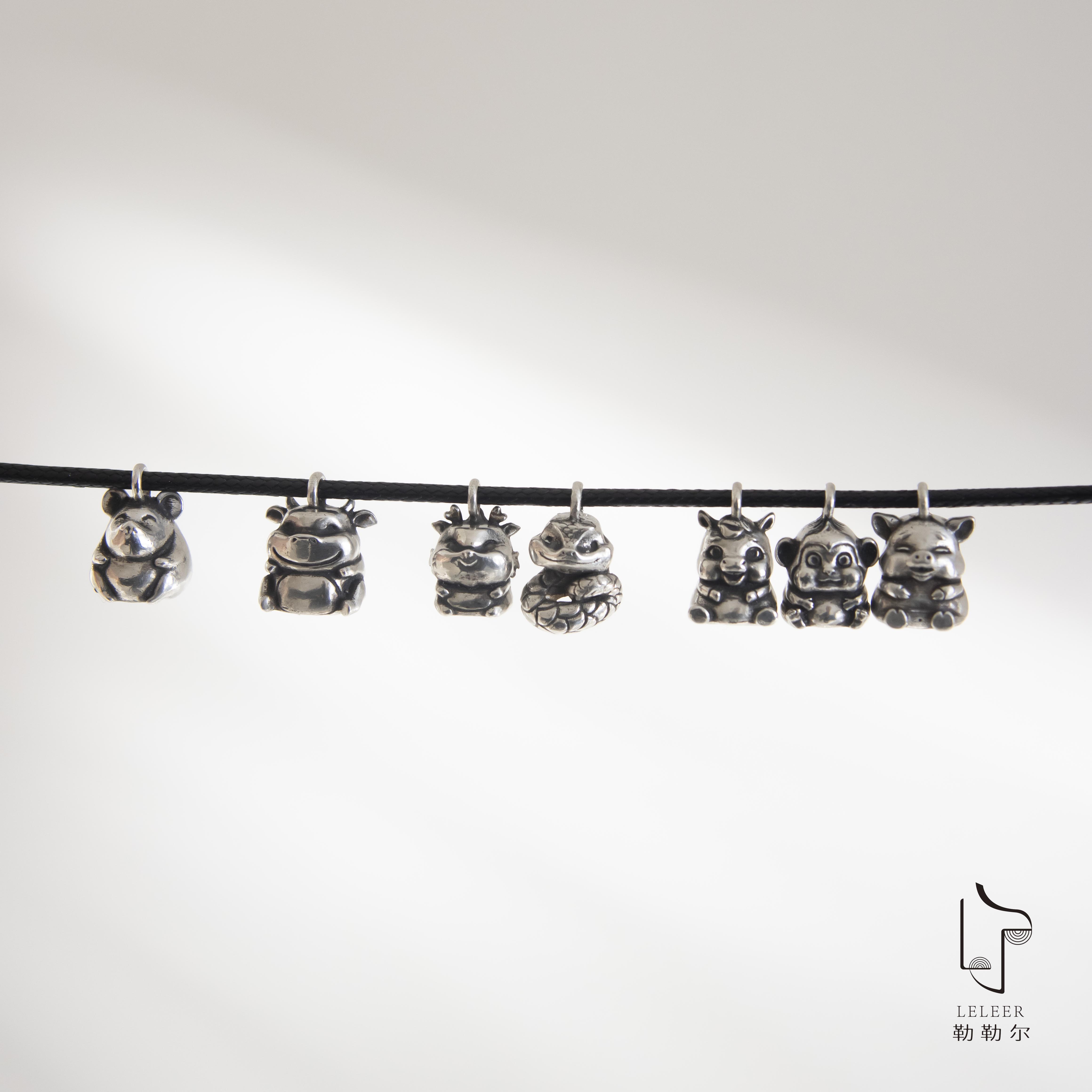 吊坠925银 勒勒尔十二生肖项链耳饰新年小众银耳饰设计感银饰百搭